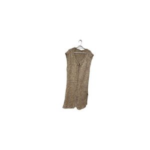 Vintage Long Tan Hand Knit Vest - Women’s Size Medium
